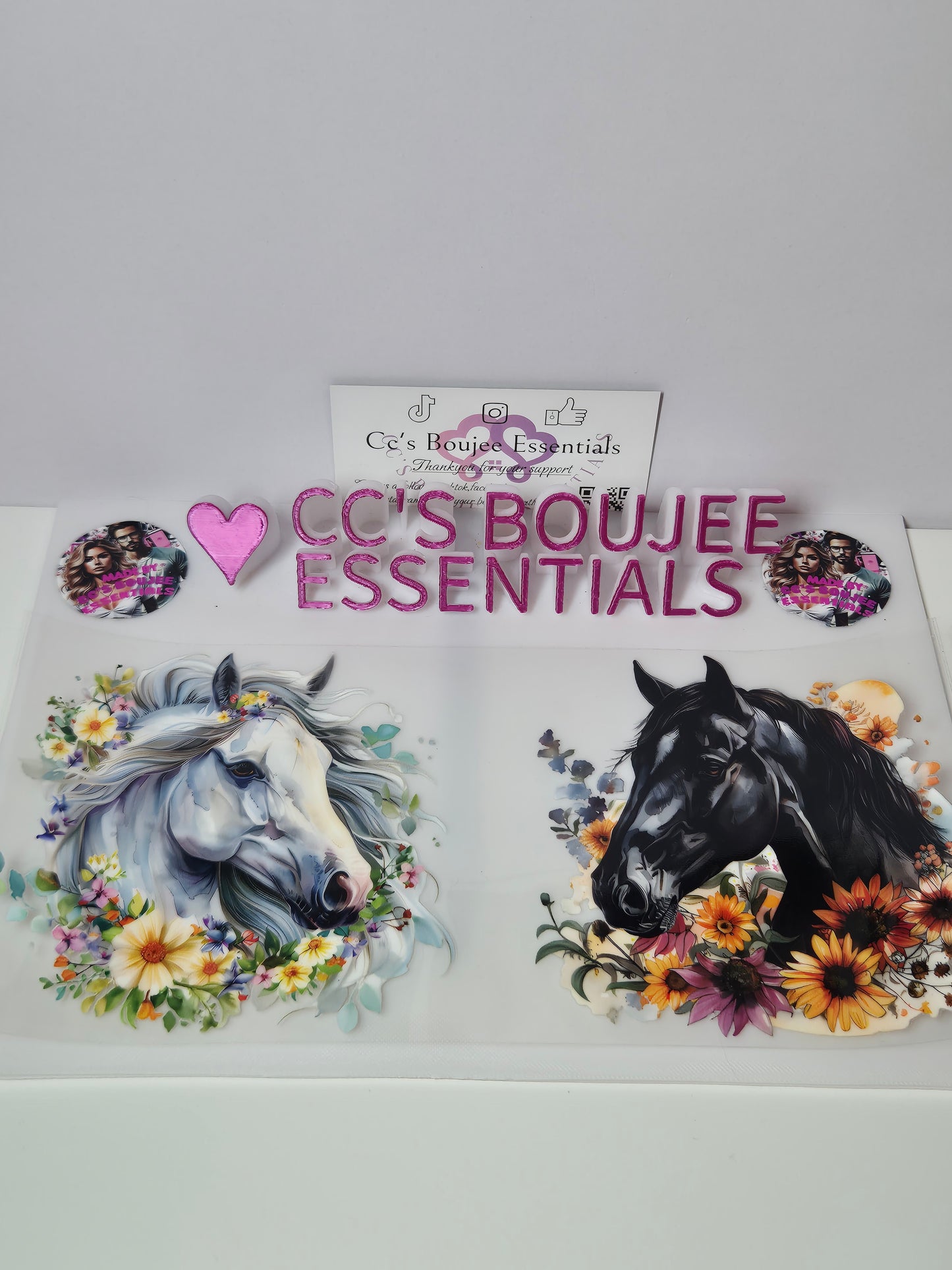 WHITE AND BLACK HORSE DECAL TYPE #WRAP