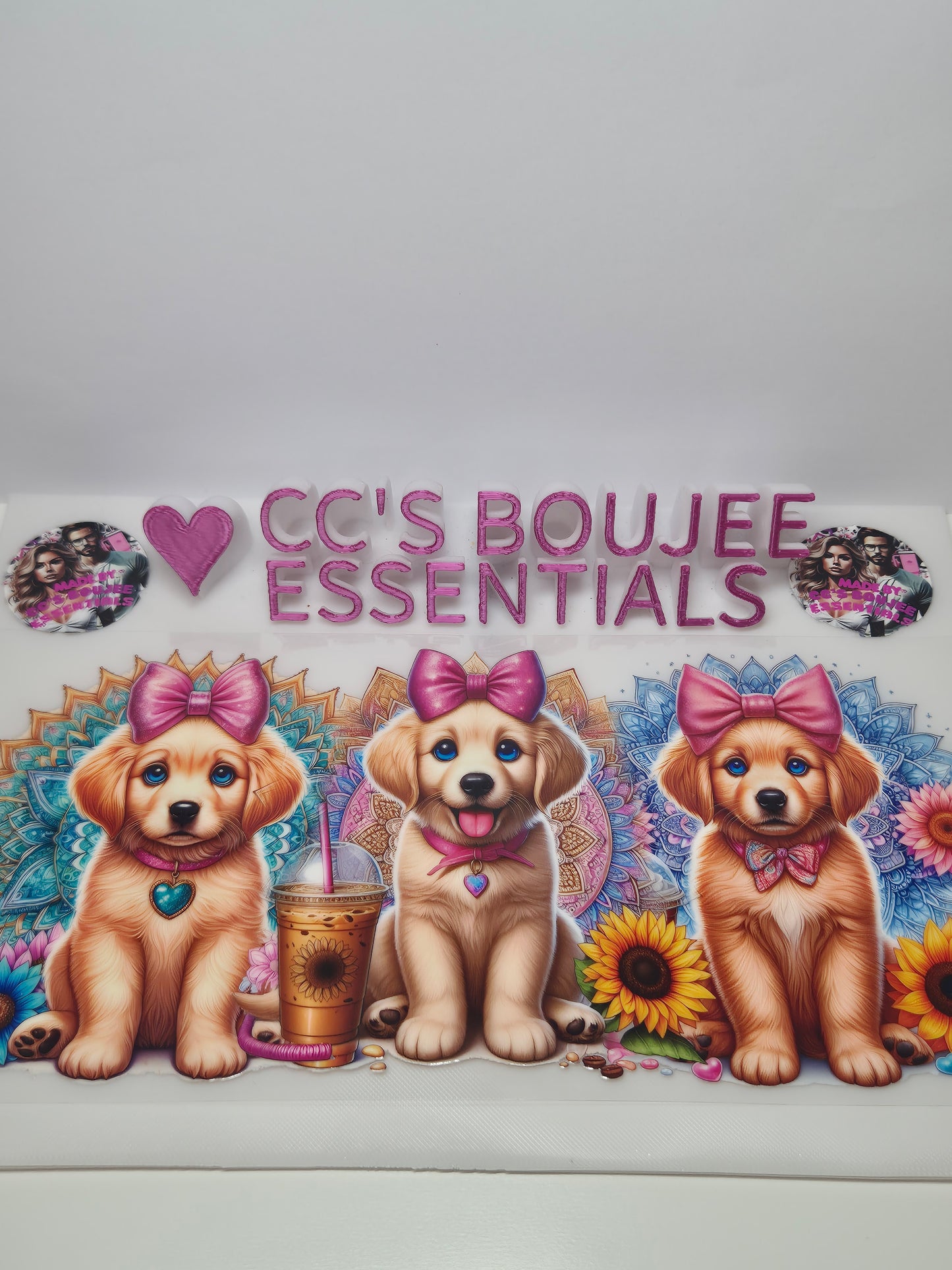 GOLDEN DOGS PINK BOWS #WRAP
