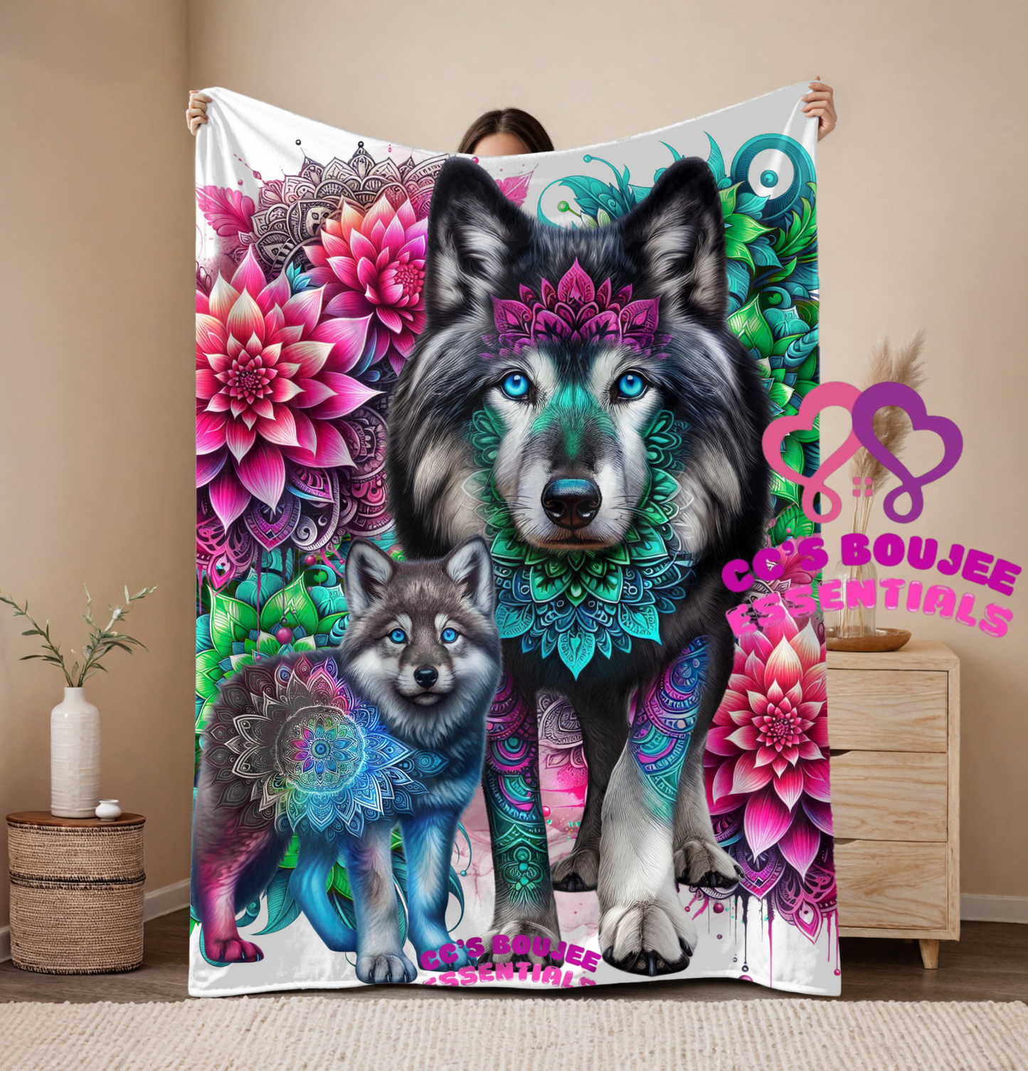 WOLF AND CUB BLANKET