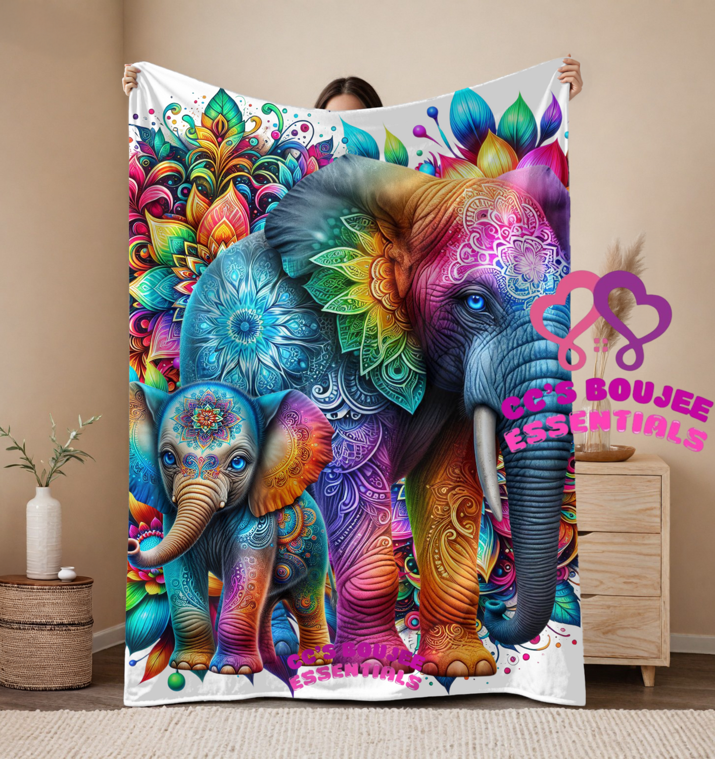 ELEPHANT AND BABY BLANKET