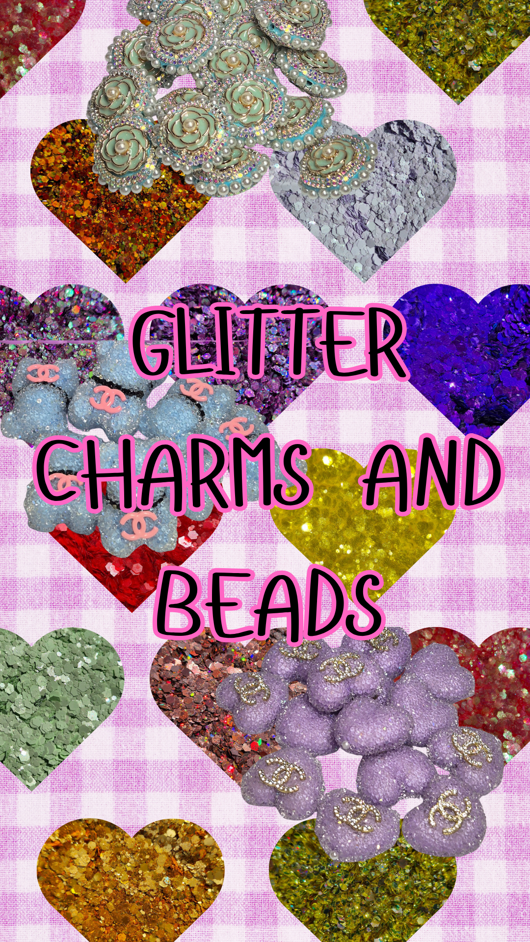 GLITTER ACRYLIC CHARMS