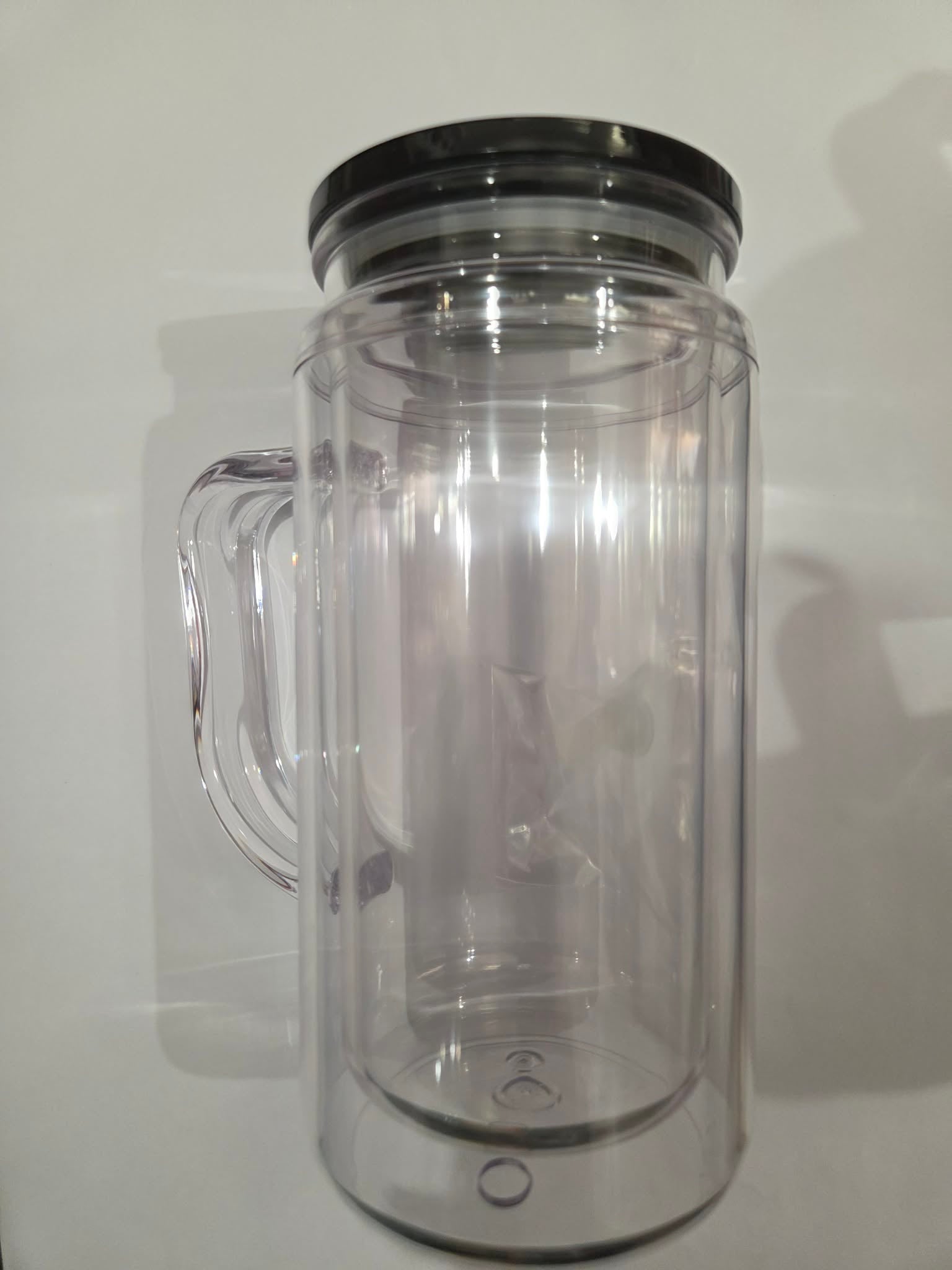 16OZ HANDLE ACRYLIC SNOW GLOBE BLANK