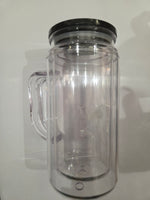 16OZ HANDLE ACRYLIC SNOW GLOBE BLANK