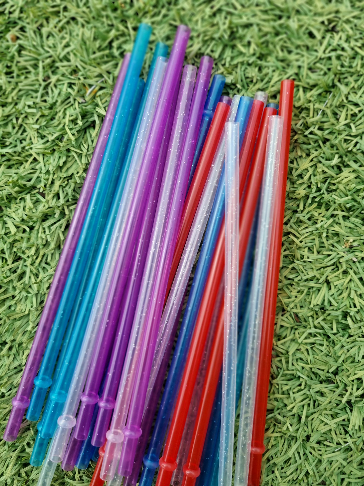 Coloured Glittered Straws