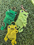 Crochet frog keychains