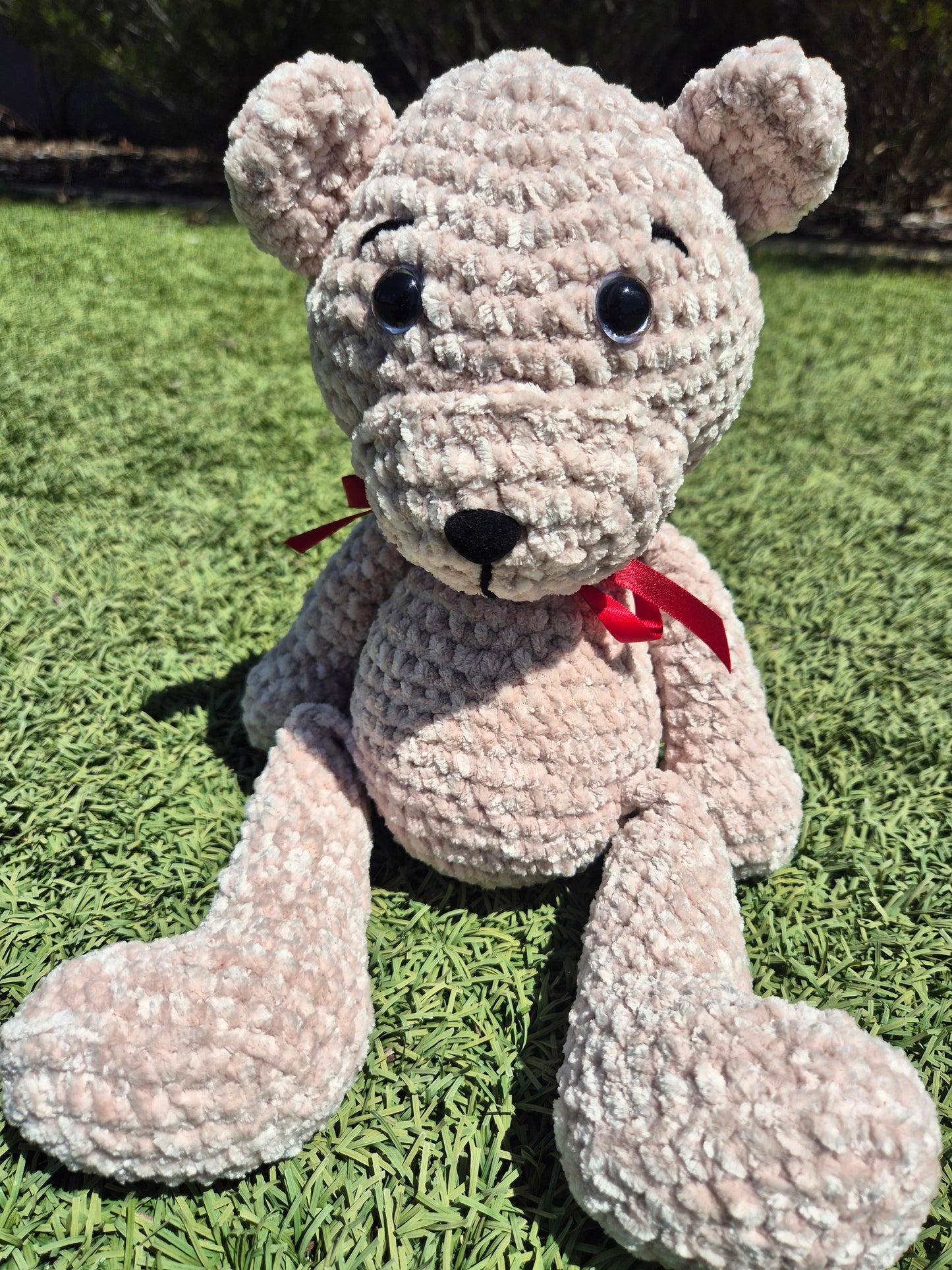 Velvet crochet teddy