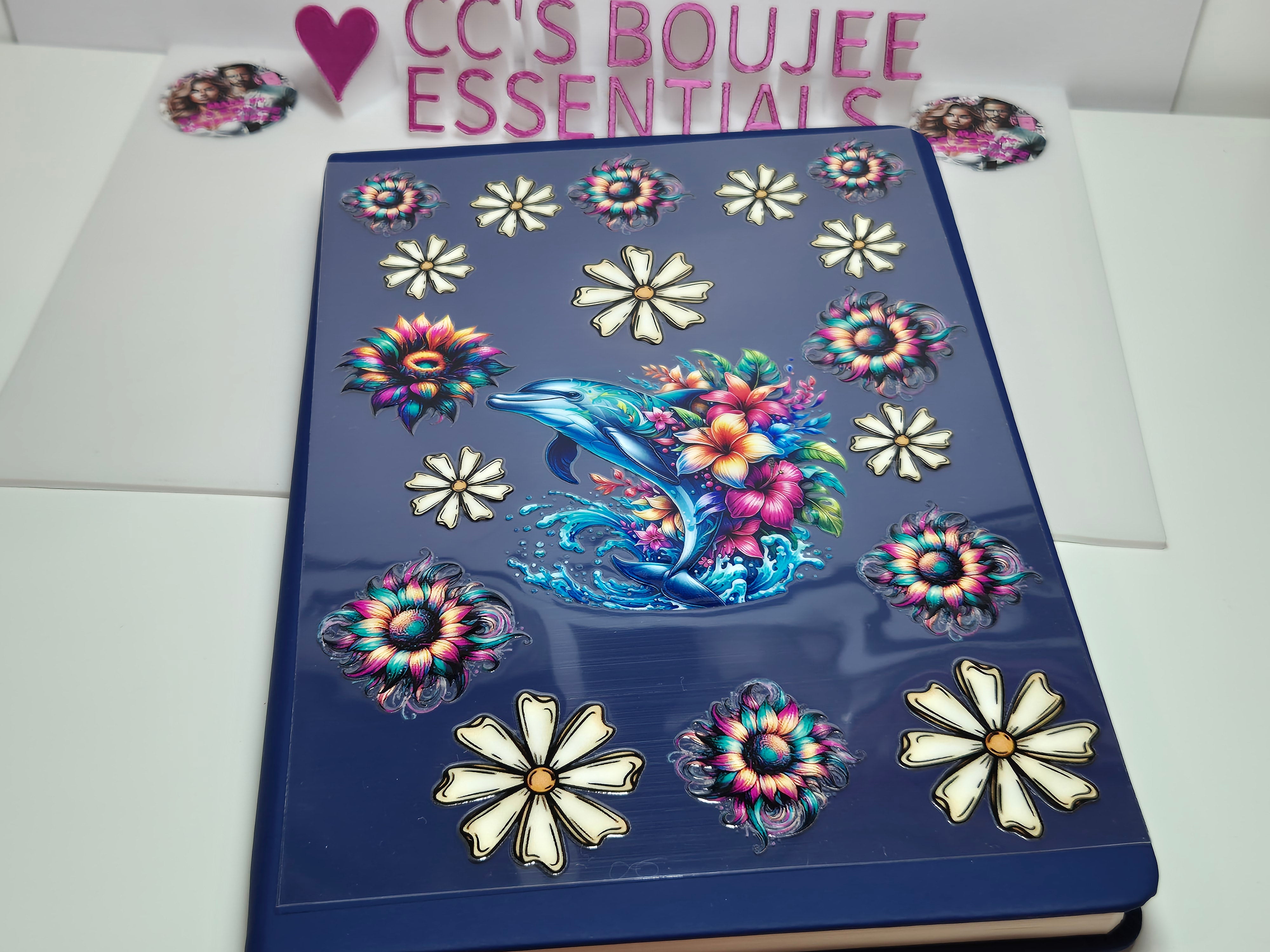 FLOWERS AND DOLPHIN A5 CATALOUGE WRAP