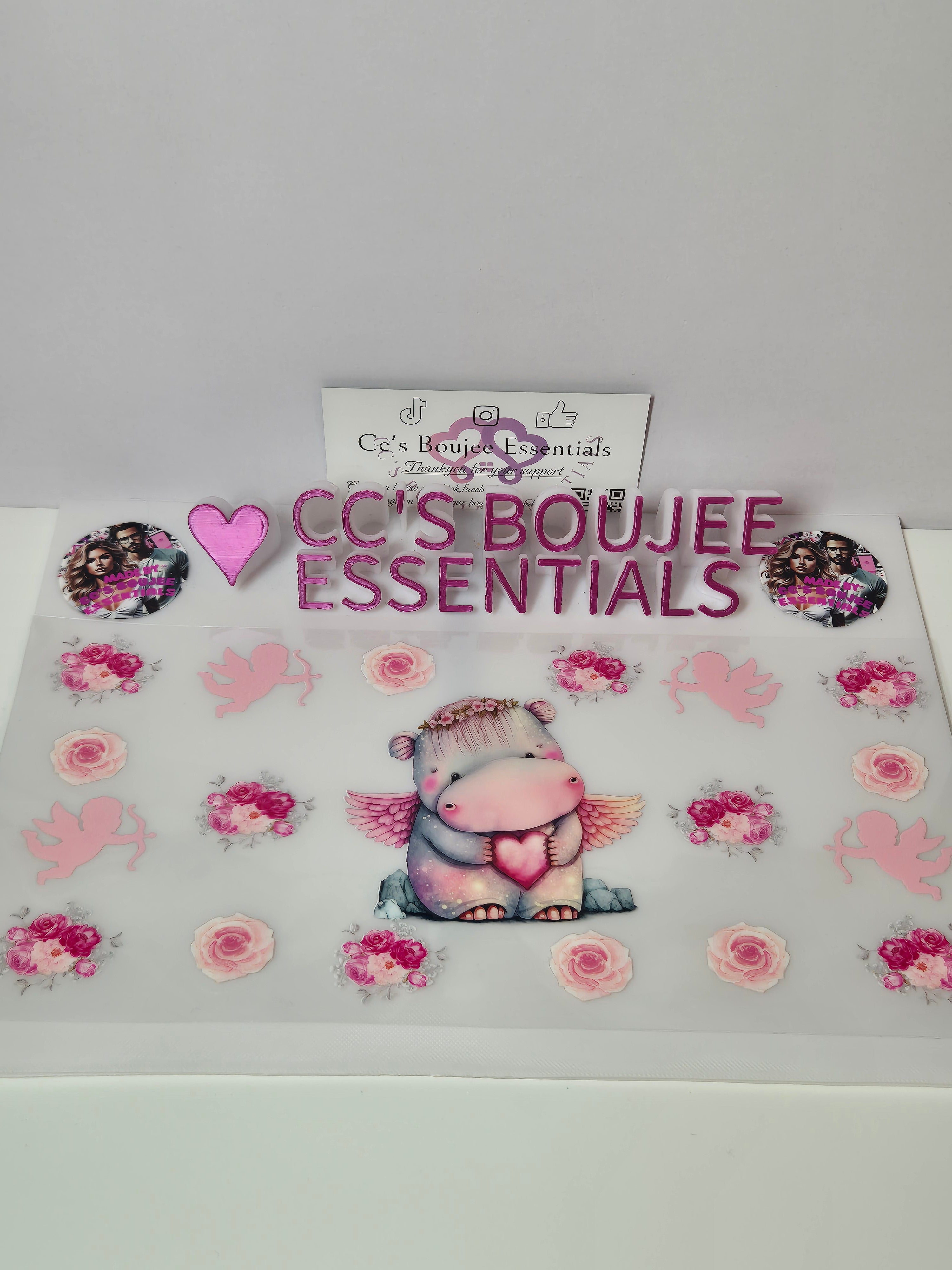 HIPPO HOLDING A HEART #WRAP