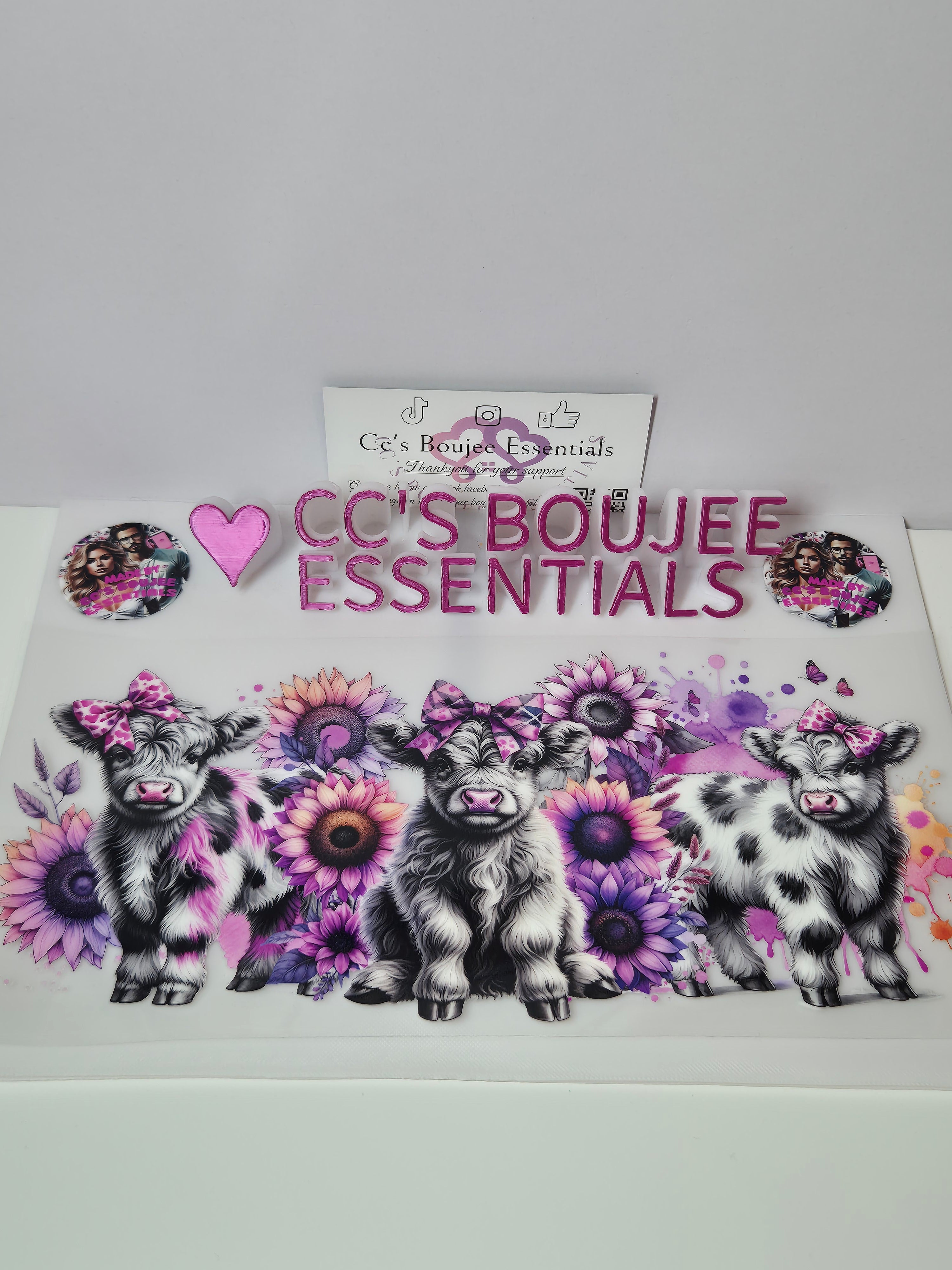 PINK AND BLACK HIGHLAND COWS #WRAP