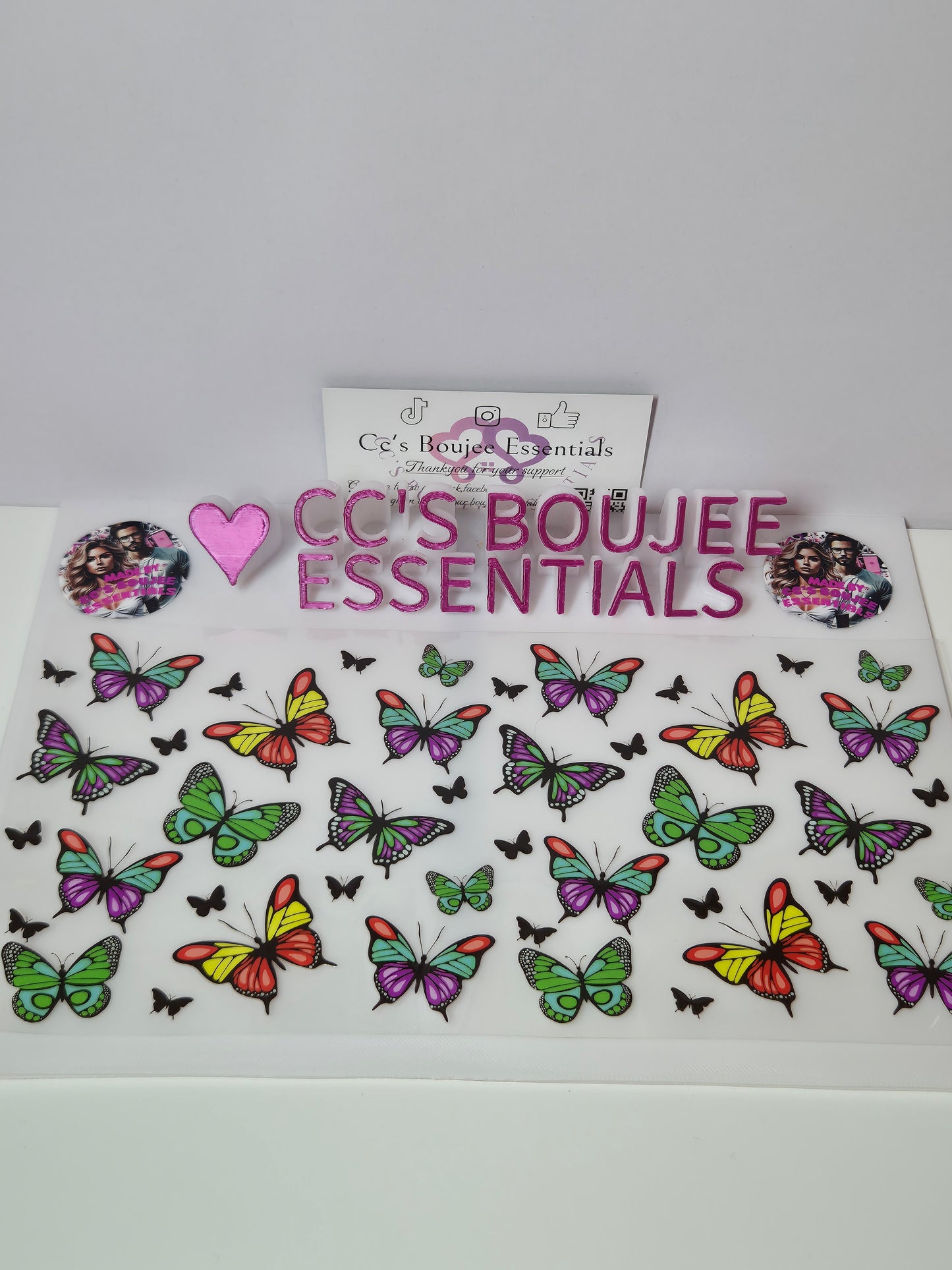 SMALL PURPLE, RED AND TEAL BUTTERFLIES  #WRAP