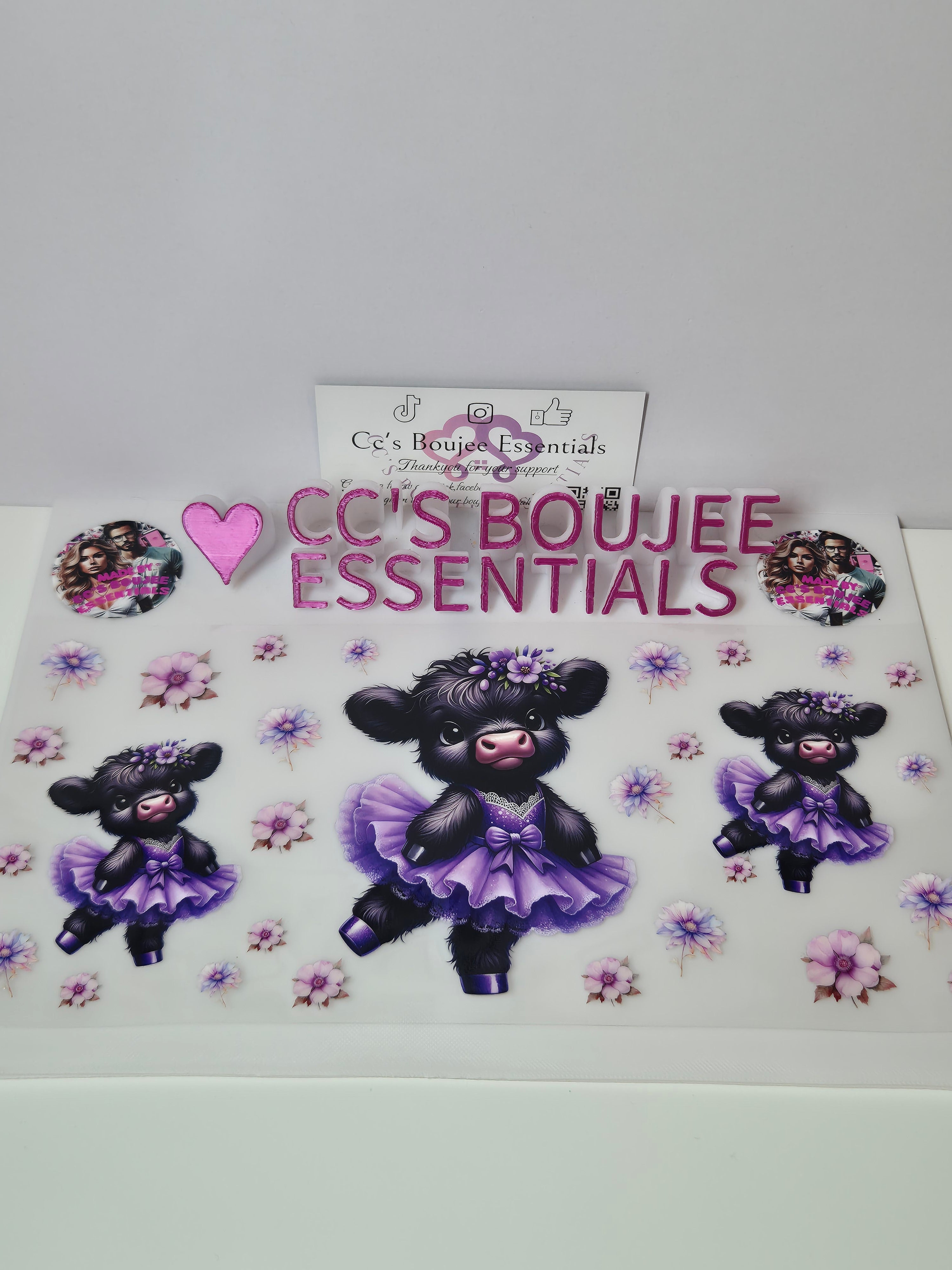 BLACK COW IN PURPLE DRESS #WRAP