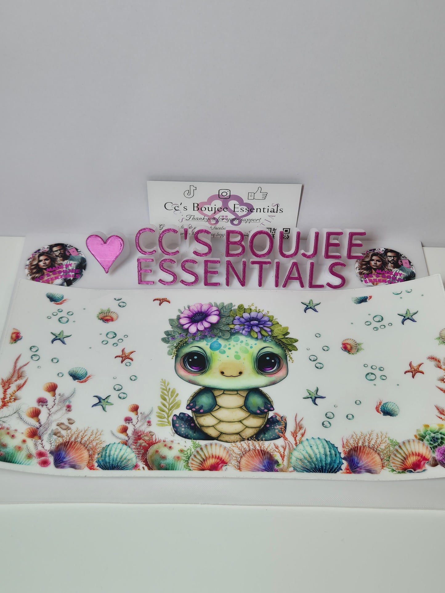 TURTLE WITH FLOWER HEADBAND #WRAP