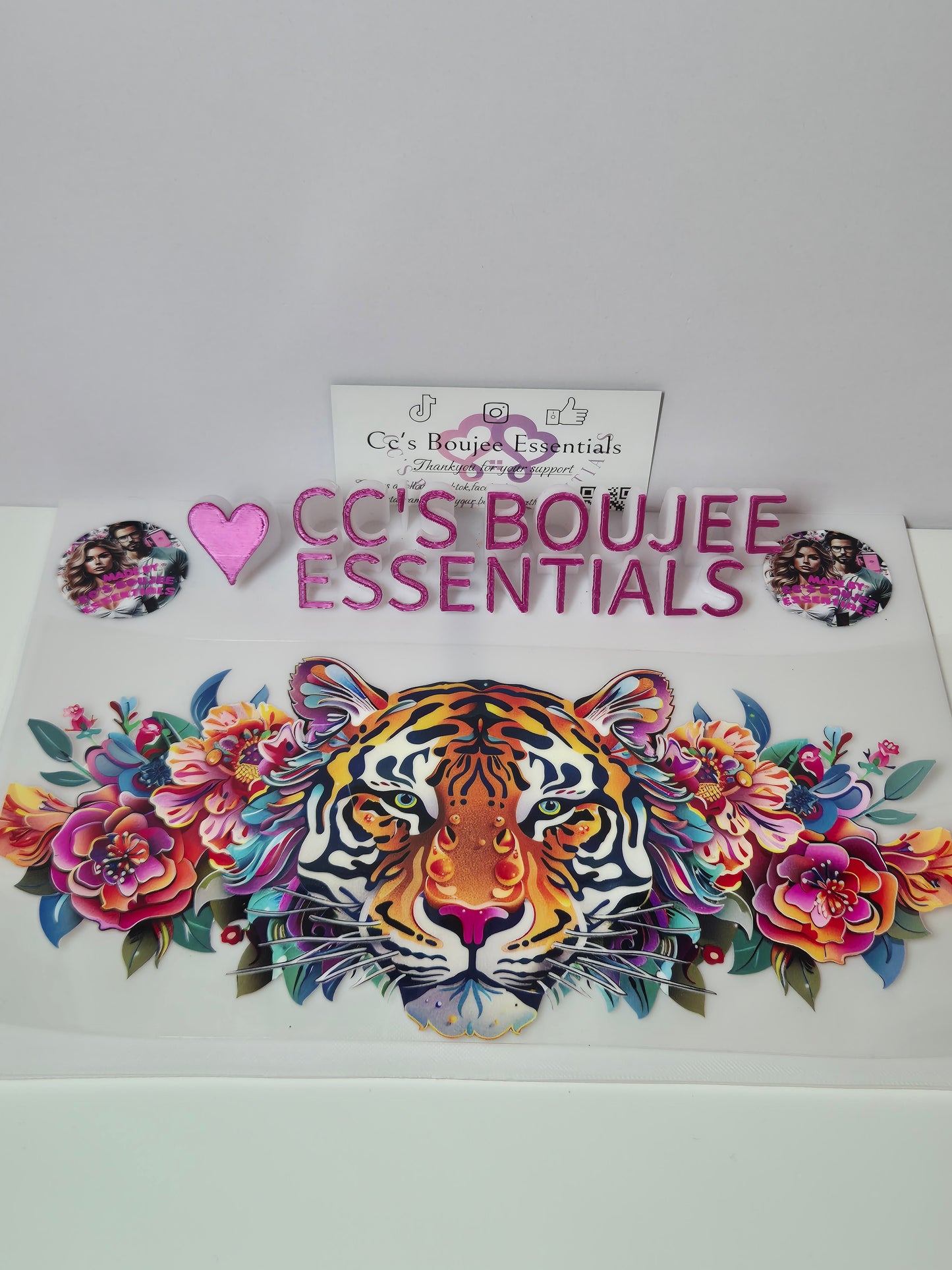TIGER HEAD AND FLOWERS #WRAP