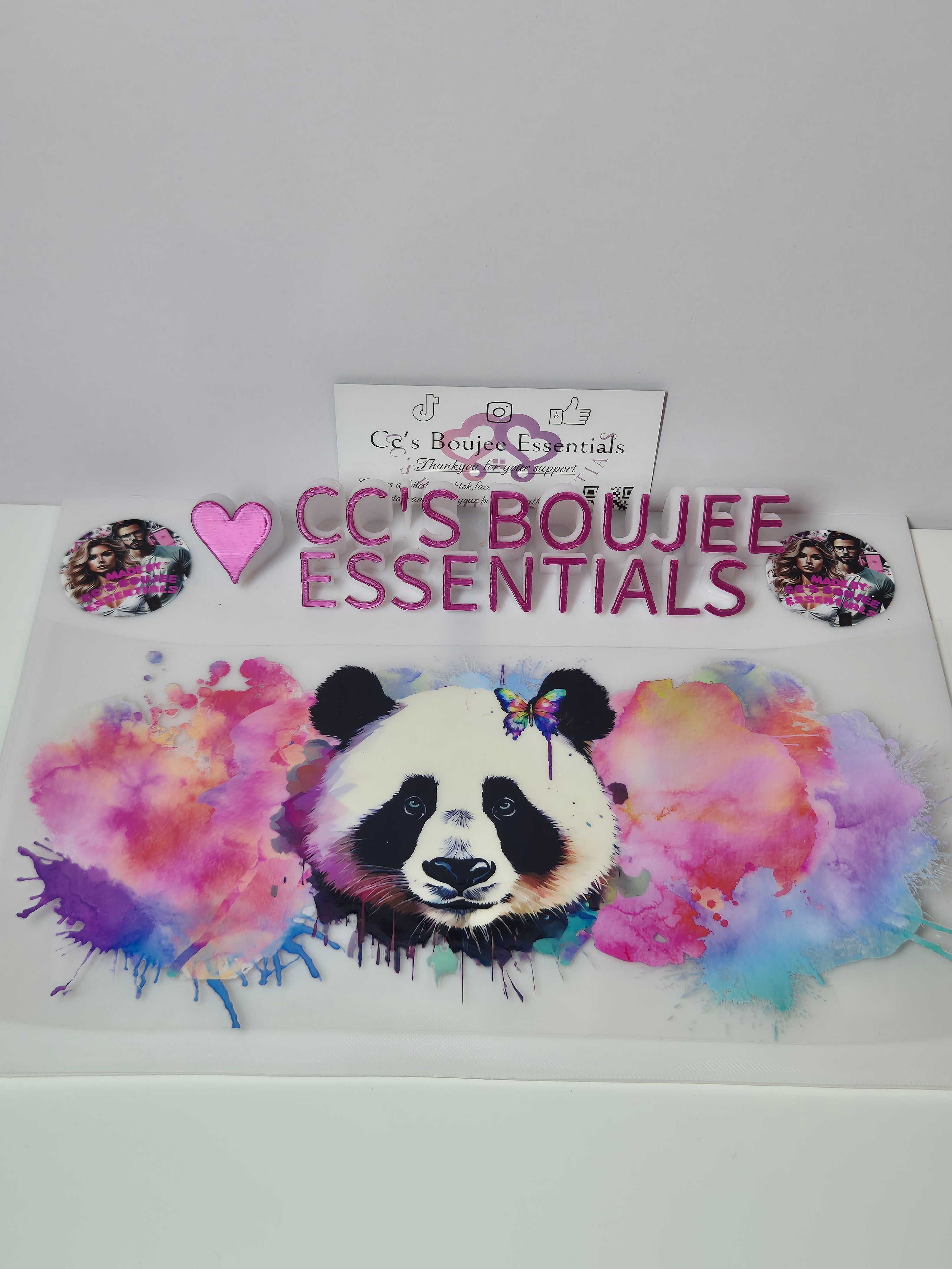 PANDA WITH PINK PAINT SPLASH #WRAP