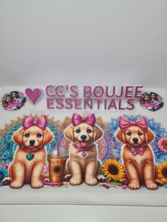 GOLDEN DOGS PINK BOWS #WRAP