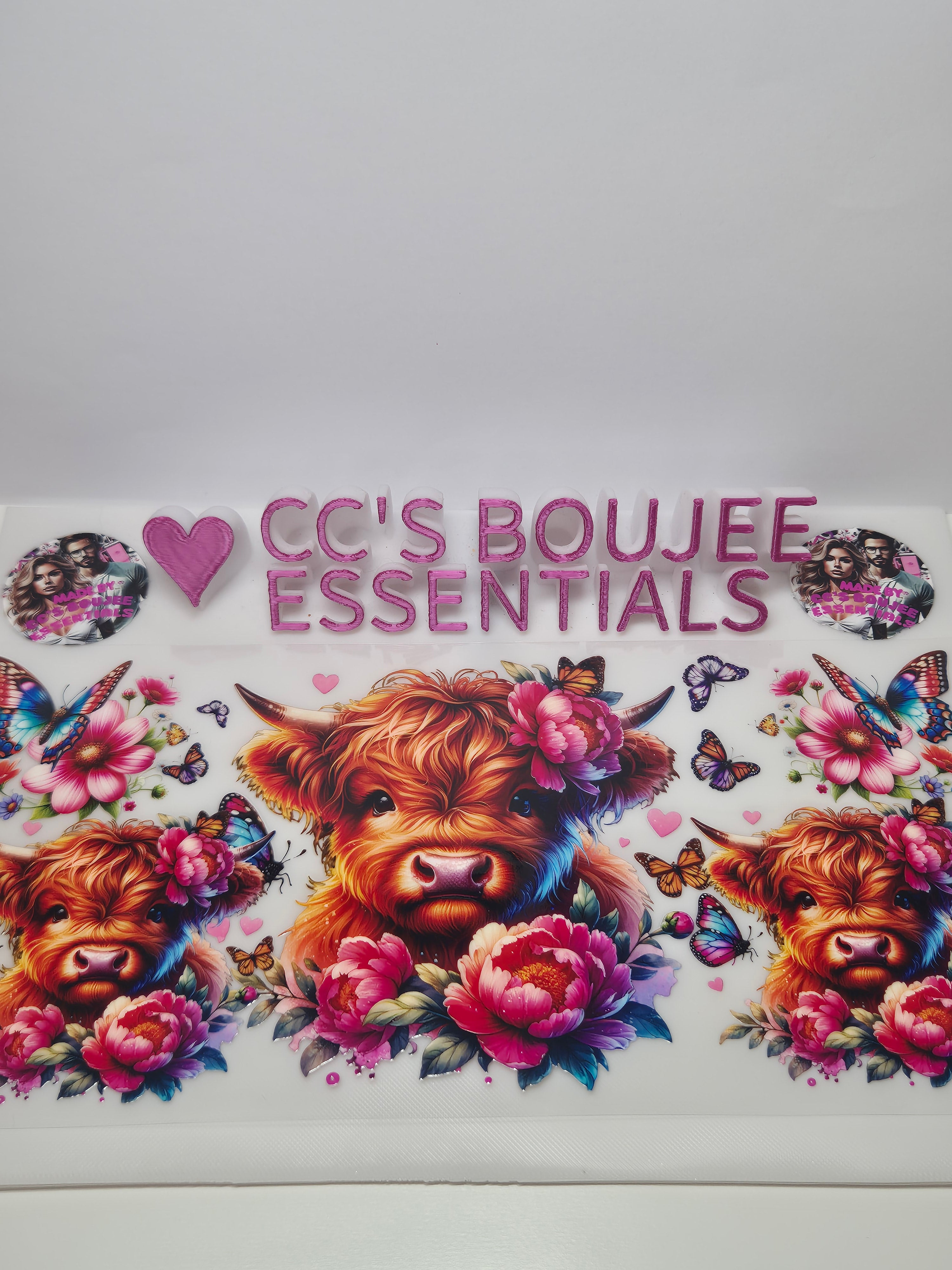 3 HIGHLAND COWS IN FLOWERS #WRAP