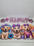 GOLDEN PUPPIES PURPLE BOWS #WRAP