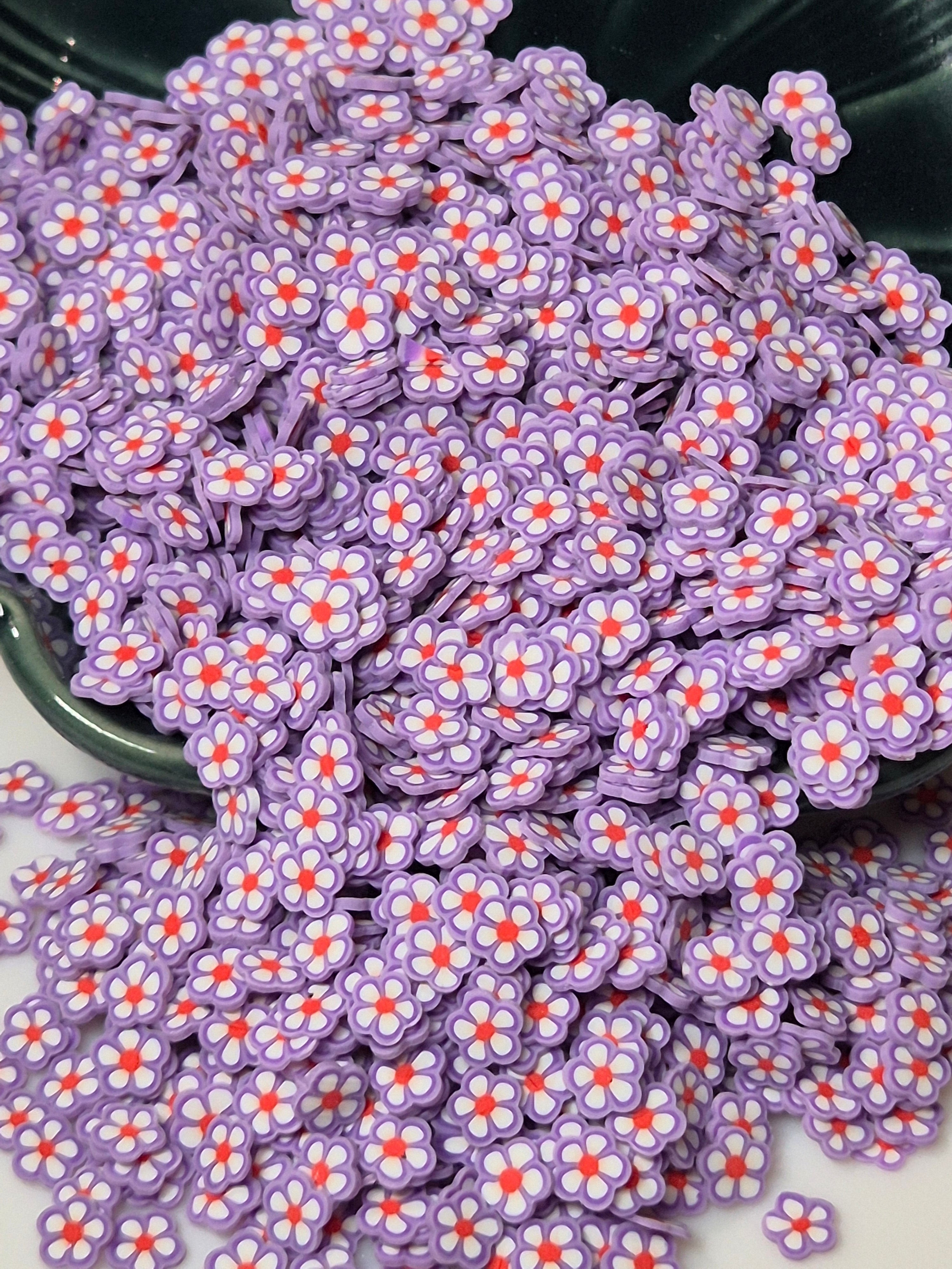 CLAY PIECES PURPLE FLOWERS