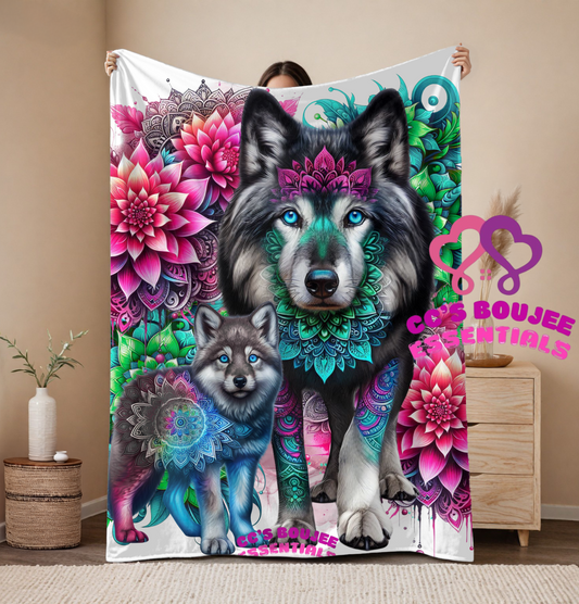 WOLF AND CUB BLANKET