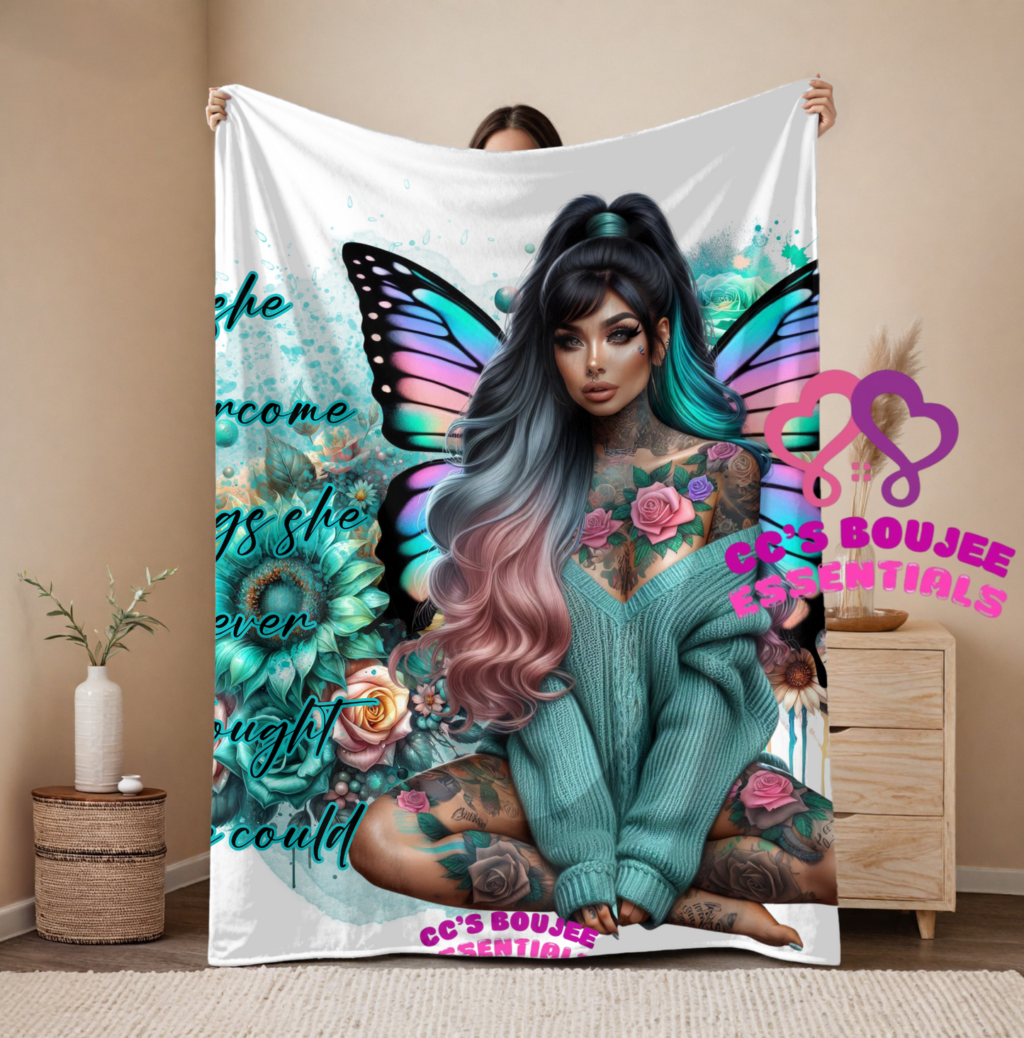 SHE OVERCAME THINGS SHE NEVER THOUGH SHE COULD BLANKET