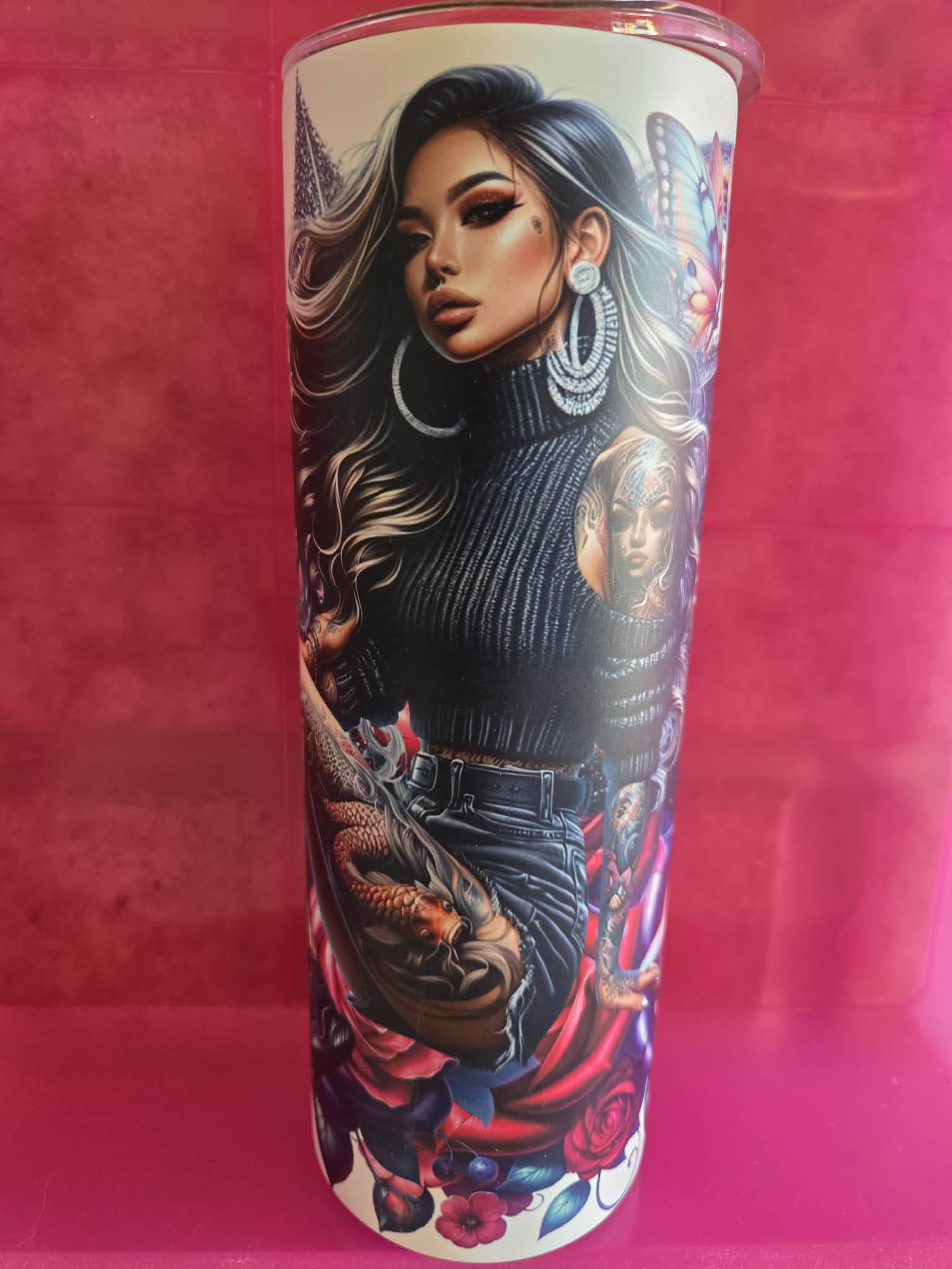 ROSE AND GIRL GLOW IN THE DARK 20oz TUMBLER