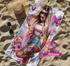PINK BUTTERFLY GIRL BEACH TOWEL