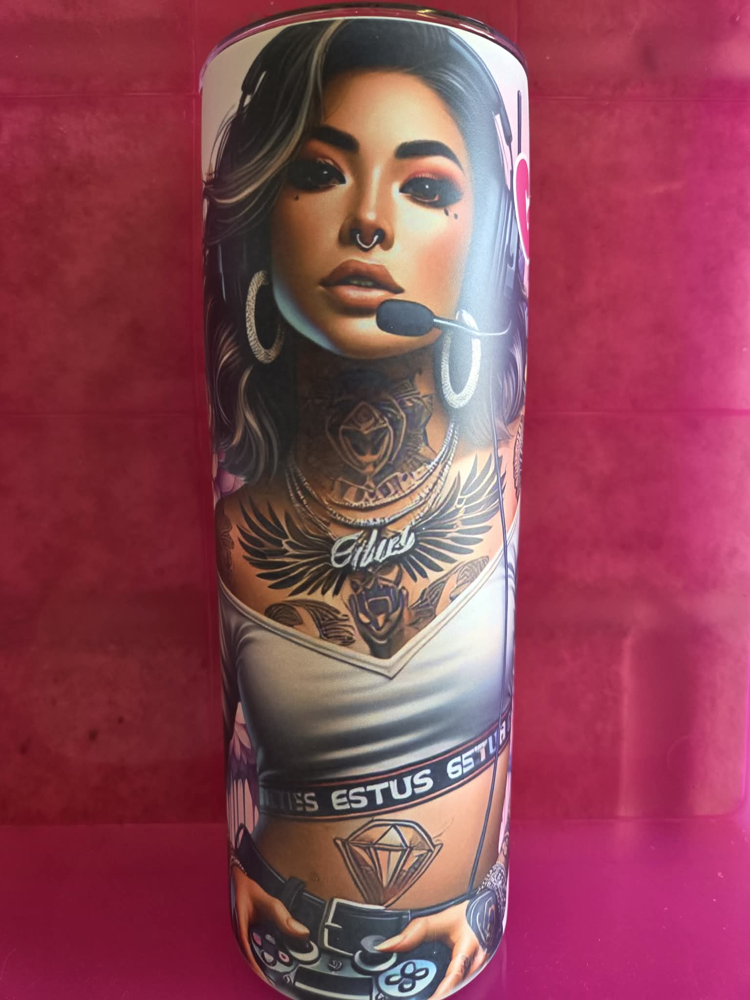 GAMER GIRL 20oz TUMBLER GLOW IN THE DARK