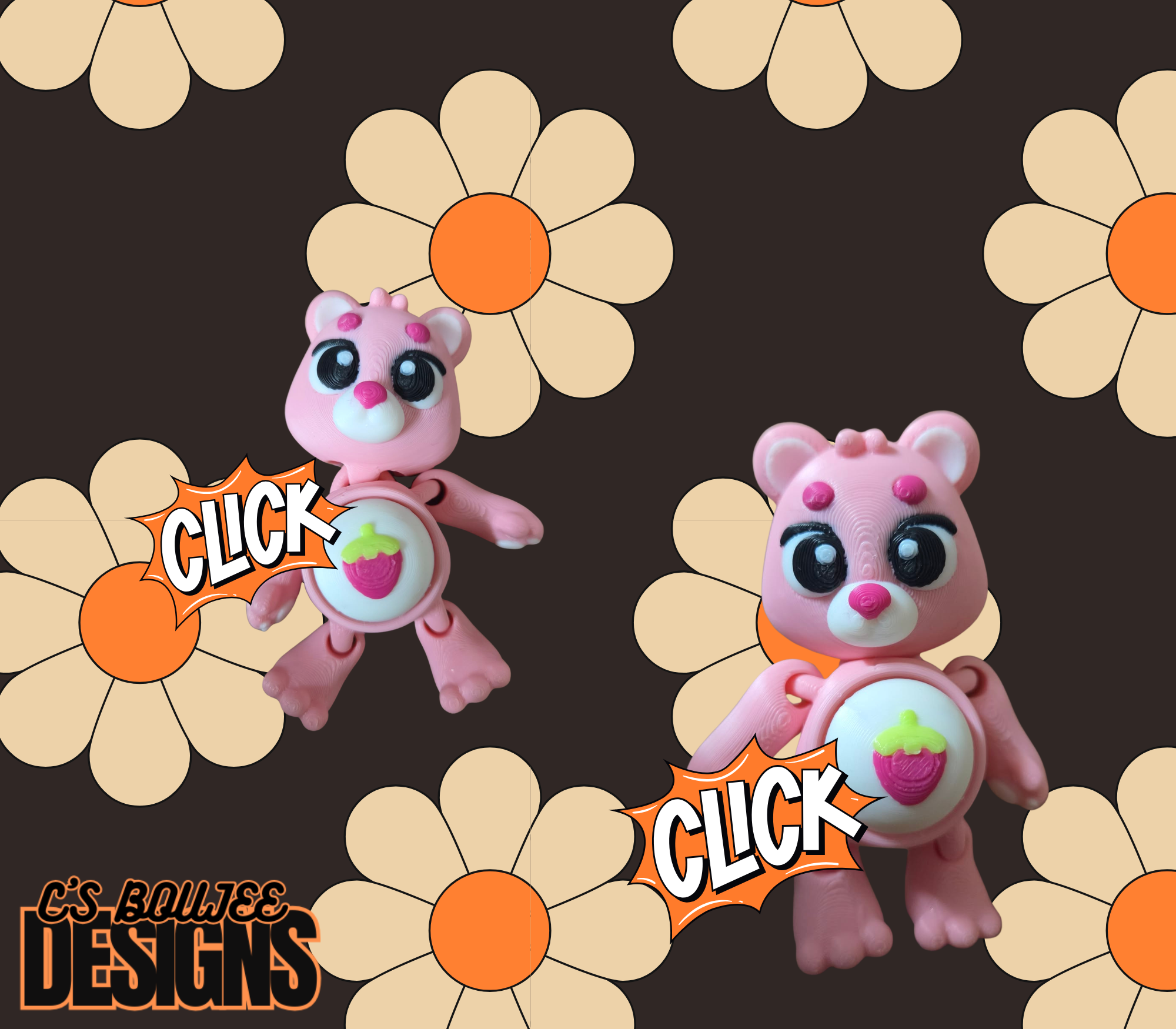 PINK BEAR CLICKER 3D PRINT