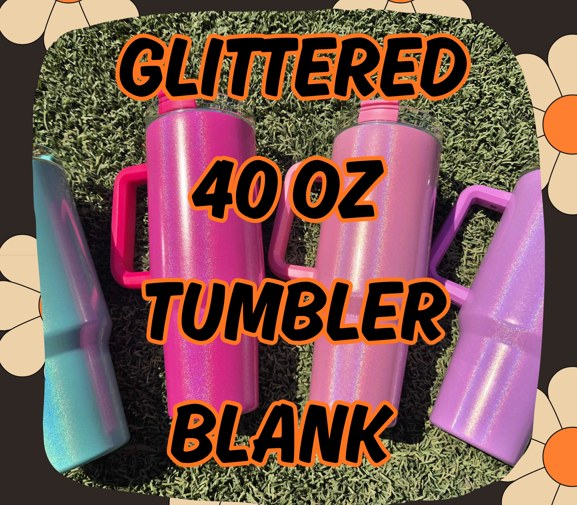 40 OZ SUBLIMATION GLITTER TUMBLER BLANK
