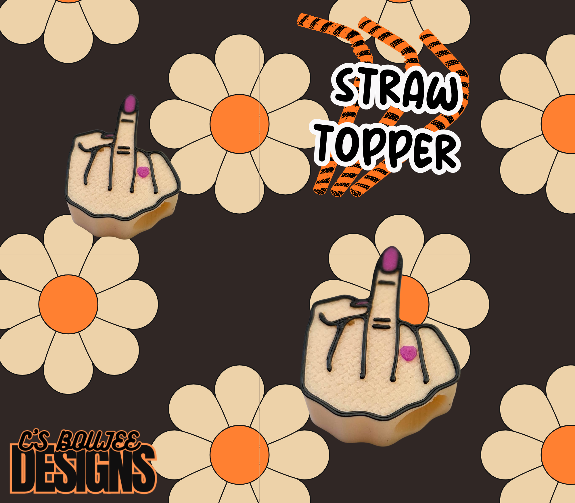 RUDE FINGER STRAW TOPPER 3D PRINT