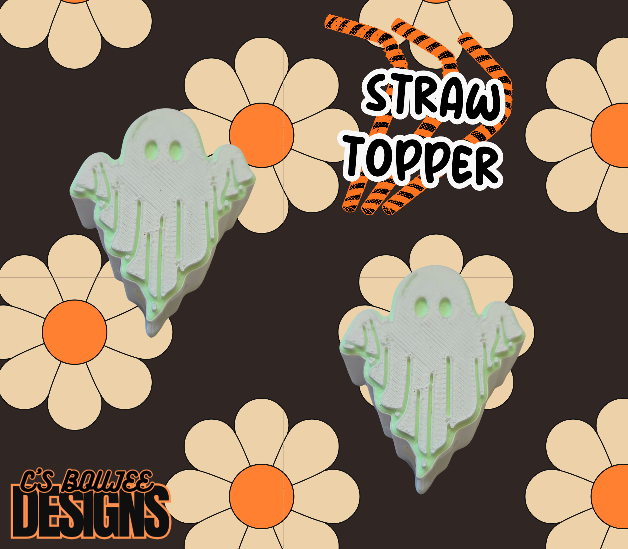 GHOST STRAW TOPPER 3D PRINT