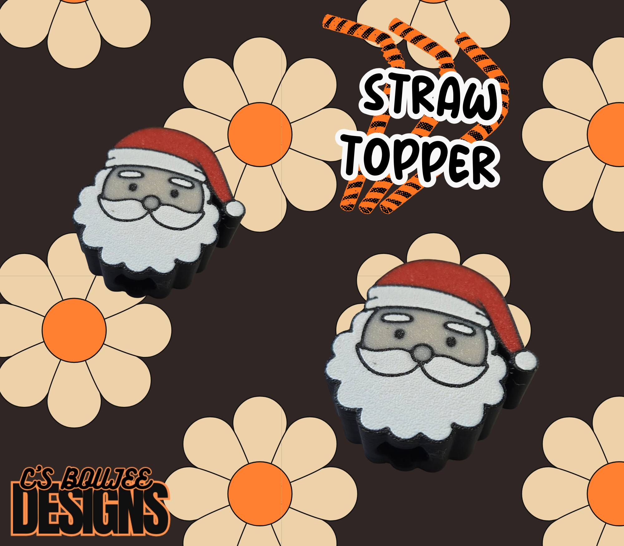 SANTA STRAW TOPPER 3D PRINT