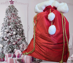 BLANK CHRISTMAS SACK WITH SILVER/GOLD TIE