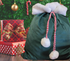 BLANK CHRISTMAS SACK WITH RED/WHITE TIE