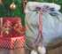 BLANK CHRISTMAS SACK WITH RED/WHITE TIE