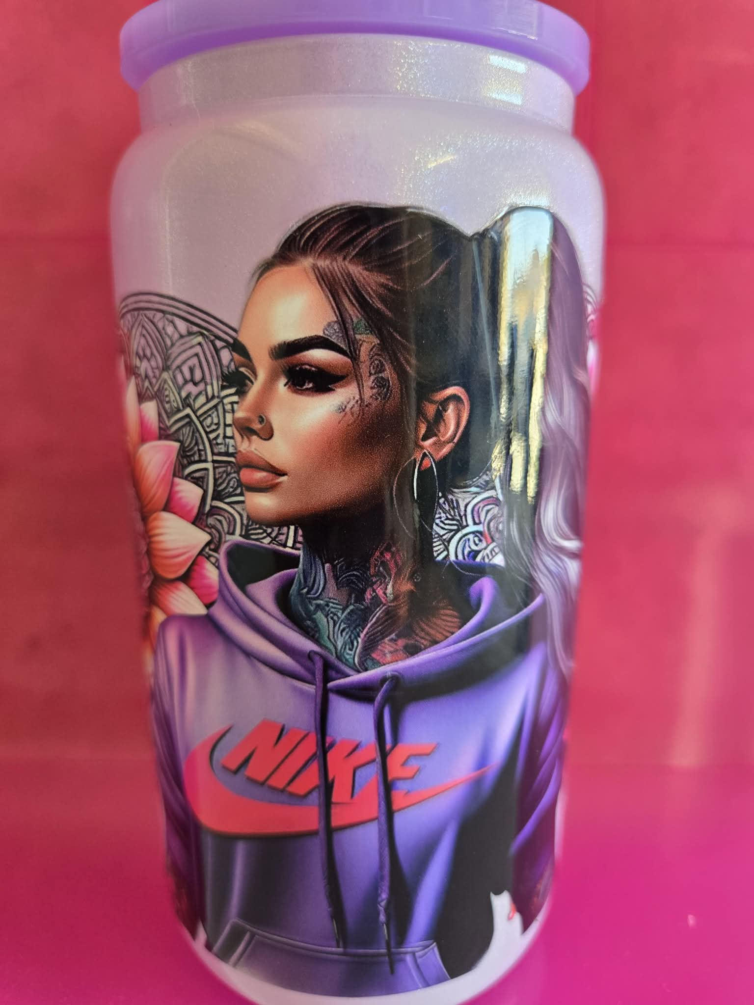 N JUMPER GIRL 16 OZ PREMADE GLITTER GLASS