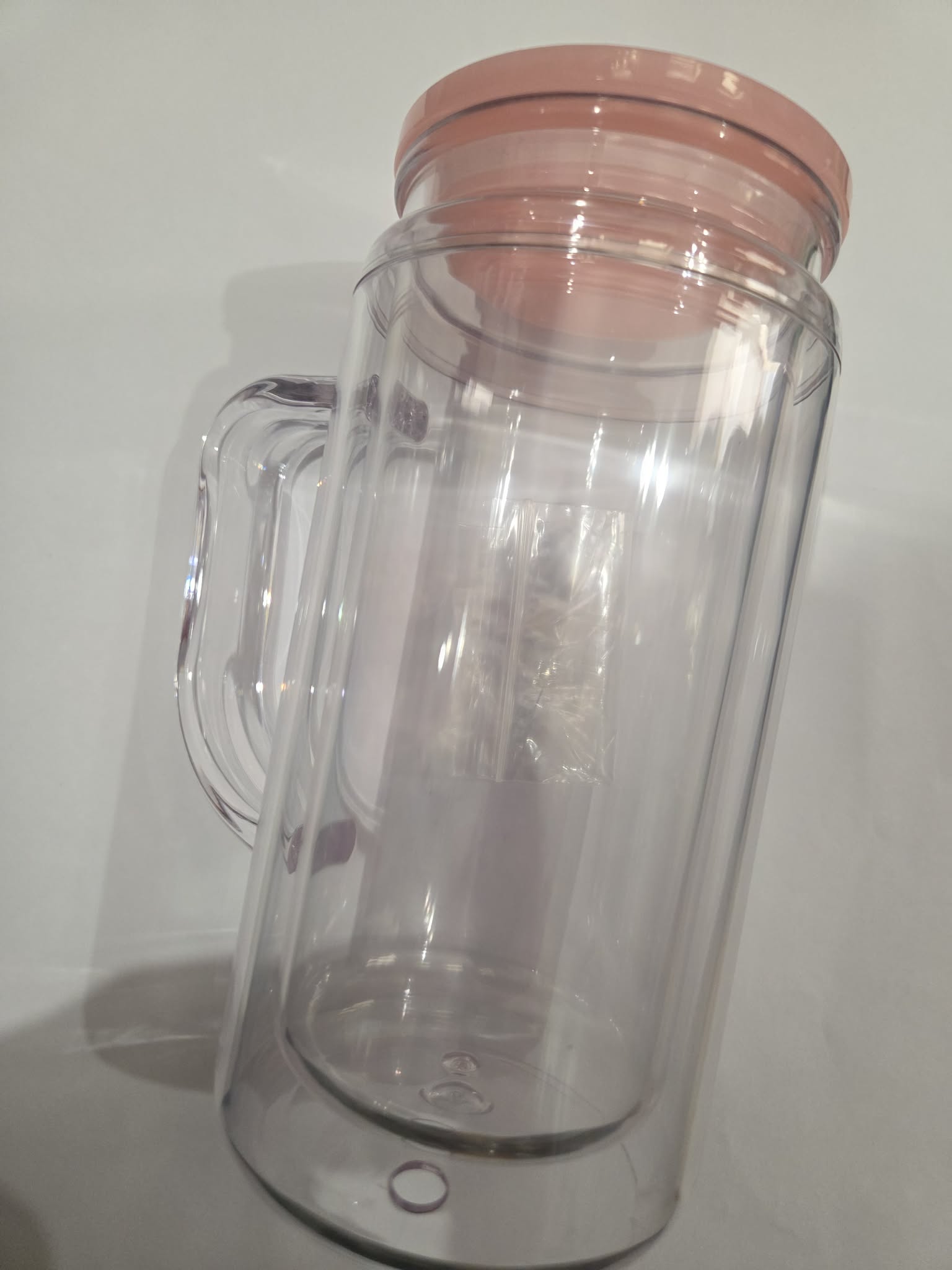 16OZ HANDLE ACRYLIC SNOW GLOBE BLANK