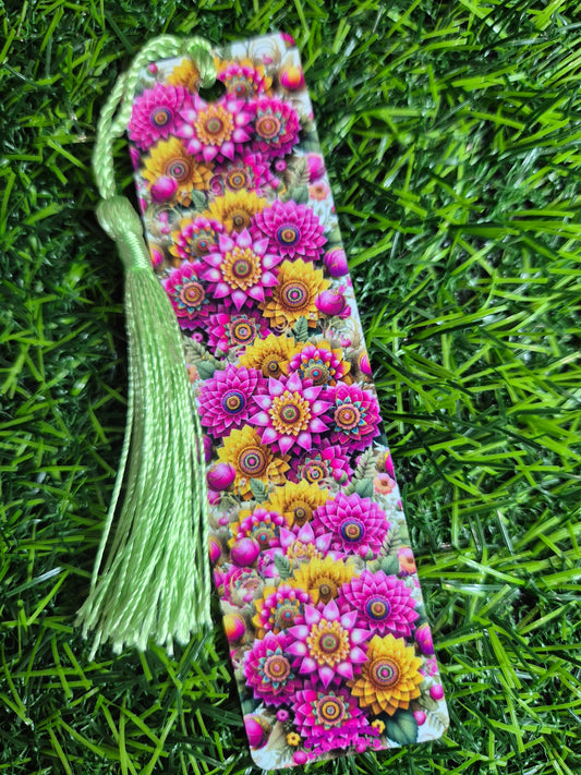 Pink flower bookmark